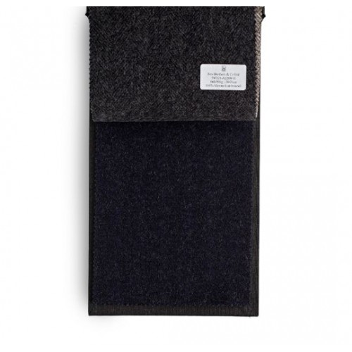 Exmoor Overcoating Char Navy Herringbone